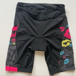 Beroy Black Padded Bike Shorts 8" 3XL kisses lips